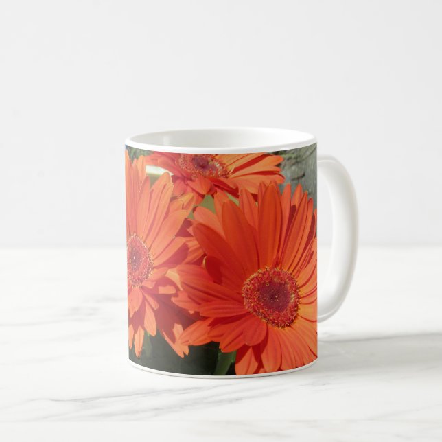 Bright Orange Gerbera Daisy Photo  Coffee Mug (Front Right)