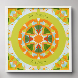 Bright Orange Green Per Aspera Ad Astra Star Kids Peel And Stick Photo Tile