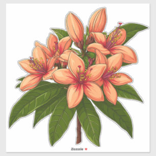 Bright Orange Hibiscus Bouquet Sticker