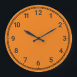 Bright orange large clock<br><div class="desc">Bright orange background.</div>
