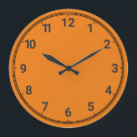 Bright orange large clock<br><div class="desc">Bright orange background.</div>