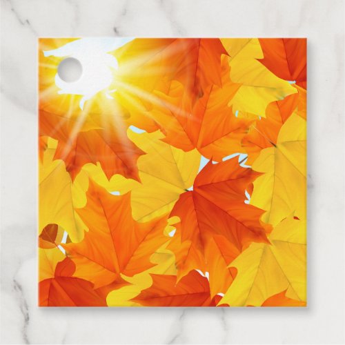 Bright Orange Leaves Thanksgiving  Favor Tags