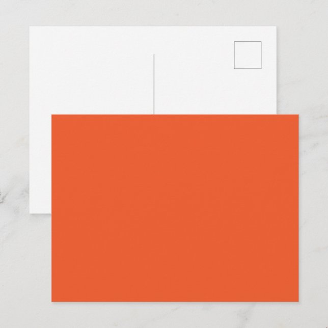 Bright Orange Minimalist Solid Background Invitation Postcard (Front/Back)