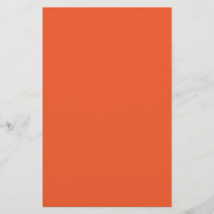 Bright Orange Minimalist Solid Background Stationery