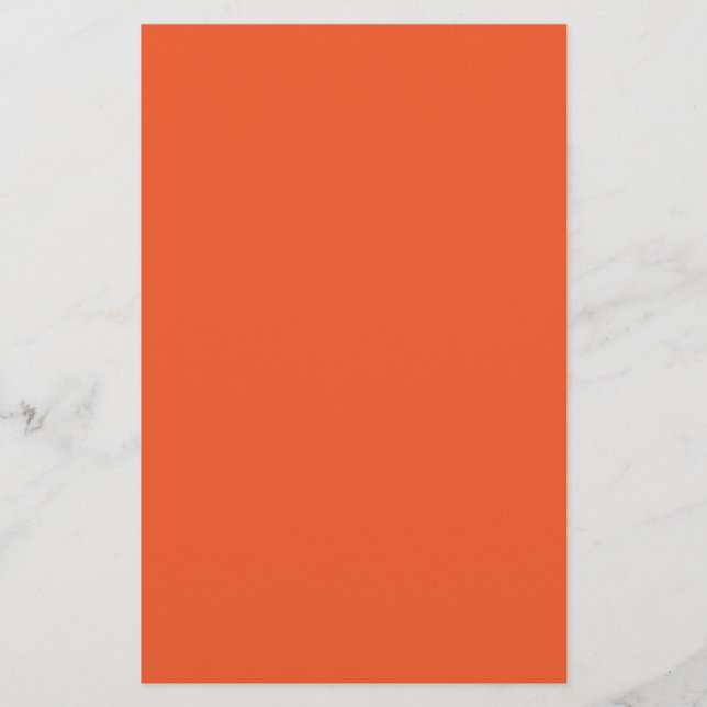 Bright Orange Minimalist Solid Background Stationery (Front)