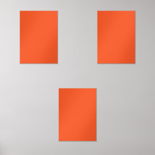 Bright Orange Minimalist Solid Background Wall Art Sets