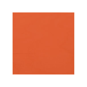Bright Orange Minimalist Solid Background Wood Wall Art