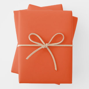 Bright Orange Minimalist Solid Background Wrapping Paper Sheets