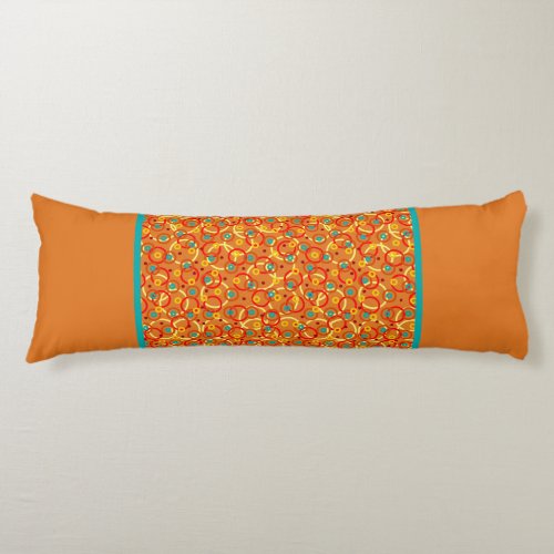 Bright Orange Modern Geometric Rings Pattern Body Pillow