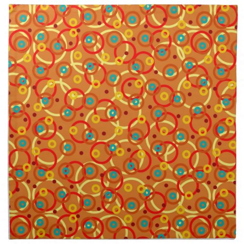 Bright Orange Modern Geometric Rings Pattern Cloth Napkin