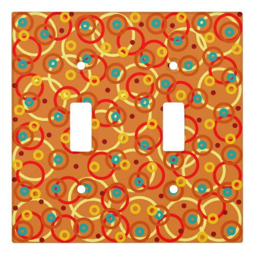 Bright Orange Modern Geometric Rings Pattern Light Switch Cover