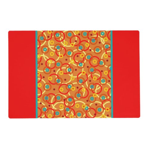 Bright Orange Modern Geometric Rings Pattern Placemat