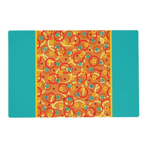 Bright Orange Modern Geometric Rings Pattern Placemat