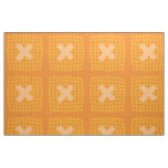 Bright Orange  Monogram Checkered Pattern Fabric