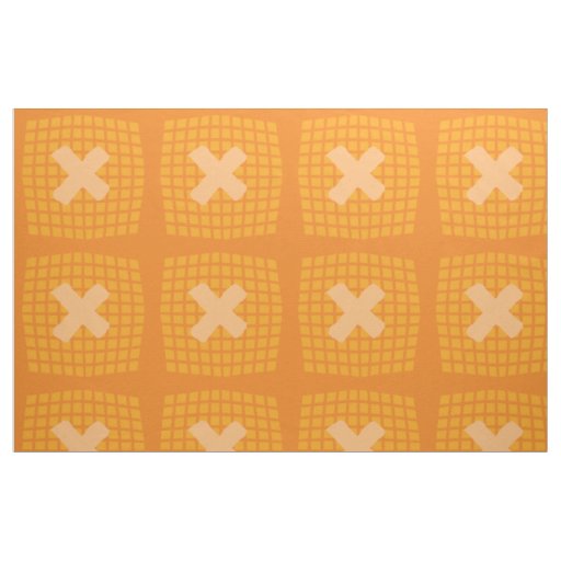 Bright Orange  Monogram Checkered Pattern Fabric