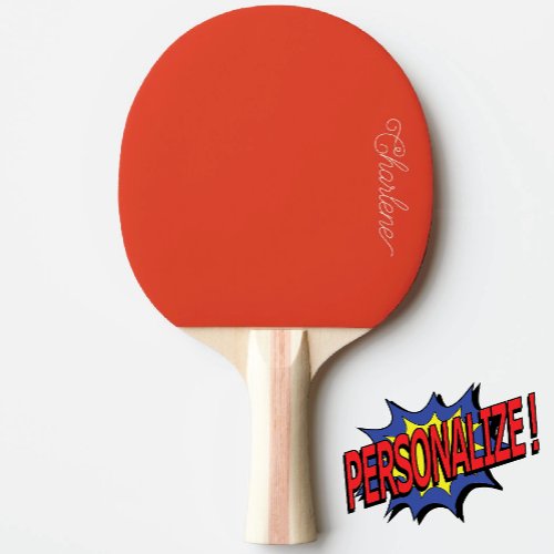 Bright Orange Personalized Ping Pong Paddle