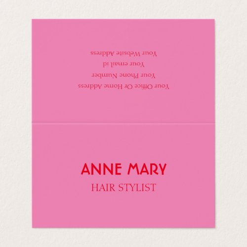 Bright Orange Pink Modern Bold Salon Hair Stylist Business Card