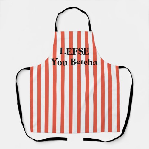 Bright Orange Striped Lefse All_Over Print Apron