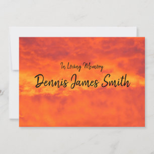 Bright Orange Sunset Celebration of Life Invitation