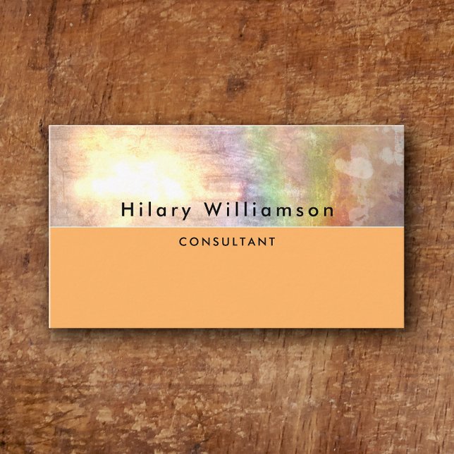 Bright Orange Tan Beige Rainbow Holograph  Business Card (Creator Uploaded)