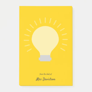 Bright Orange Teacher Light Bulb Post-it Notes