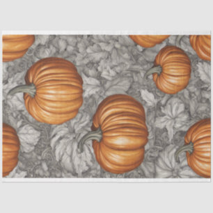 Bright Orange Vintage Pumpkin Halloween Decoupage Tissue Paper