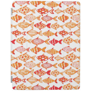 Bright Orange Watercolor Fish Pattern iPad Smart Cover