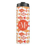 Bright Orange Watercolor Fish Pattern Thermal Tumbler