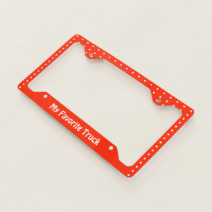 Bright Orange With White Polka-Dot License Plate Frame