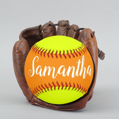 bright orange  yellow _add name softball