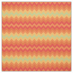 Bright Orange Yellow Green Chevron Pattern Fabric