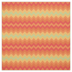 Bright Orange Yellow Green Chevron Pattern Fabric