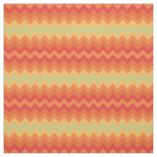 Bright Orange Yellow Green Chevron Pattern Fabric