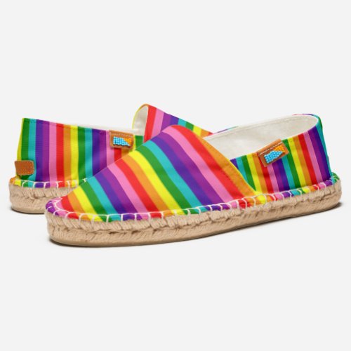 Bright Original 8 Stripes LGBT Rainbow Pattern Espadrilles