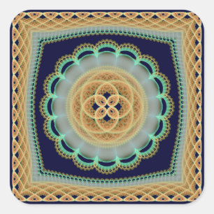 Bright original fractal decoration square sticker