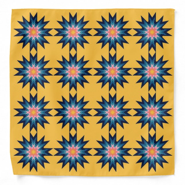 Bright Ornamental Stars Bandana (Front)