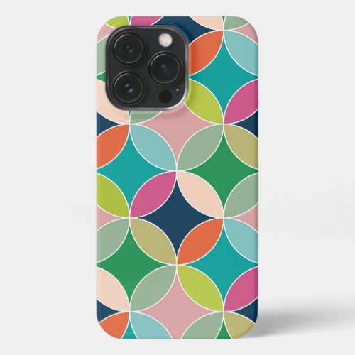 Bright Overlapping Circles Multi_Color iPhone 13 Pro Case