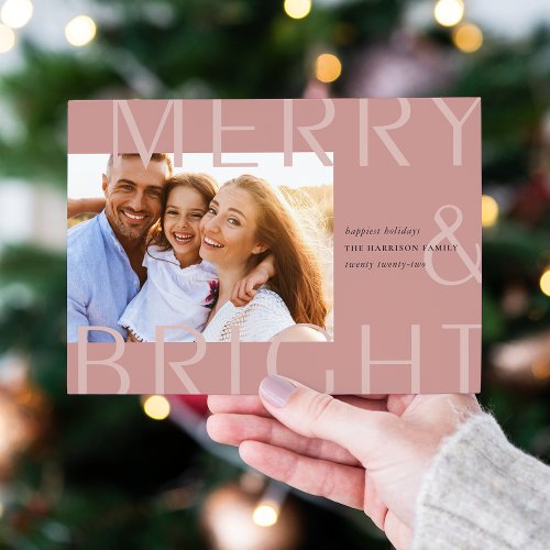 Bright Overlay  Modern Holiday Photo Card
