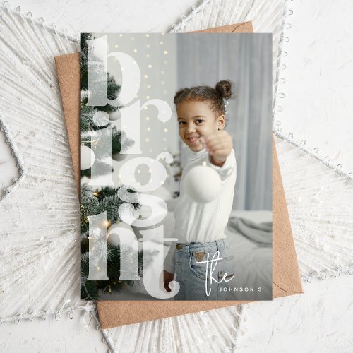 BRIGHT Overlay Typography Photo Christmas Holiday Card