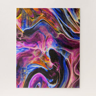 Bright Paint Liquid Waves Abstract Art  Jigsaw Puzzle