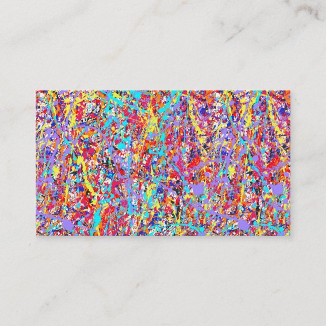 Bright Paint Splatter Abstract Business Card (Front)