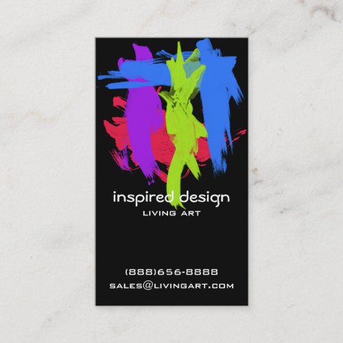 Bright Paint Strokes Acrylic Business Cards