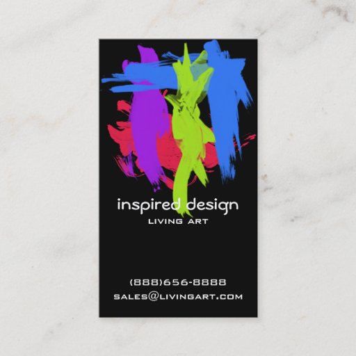 Customizable Bright Paint Strokes Acrylic Business Cards