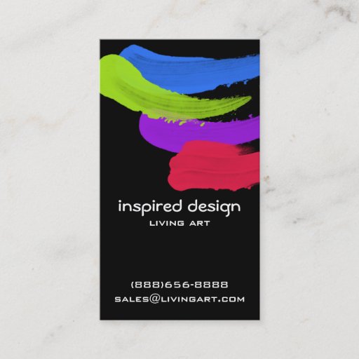 Customizable Bright Paint Strokes Business Card