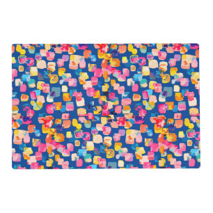 Bright Painted Abstract Square Pattern Placemat
