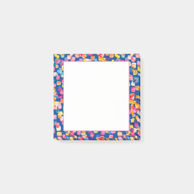Bright Painted Abstract Square Pattern Post-it Notes (Front)