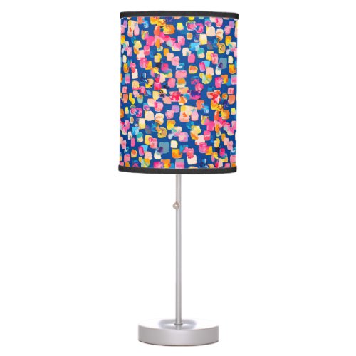 Bright Painted Abstract Square Pattern Table Lamp