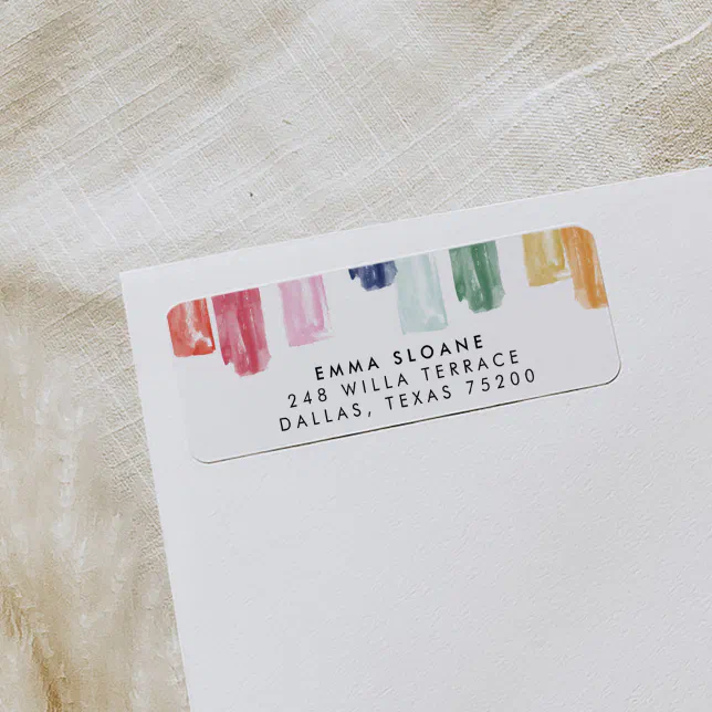 Pearlized Address Label Bright Painted Jewels Return Address Labels | Zazzle