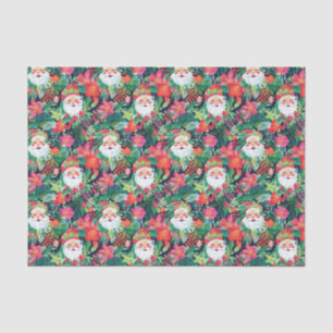 Bright Palm Beach Christmas Floral Santa Tissue Paper