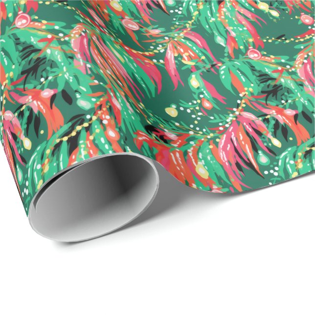 Bright Palm Beach Christmas Hot Chili Peppers Wrapping Paper (Roll Corner)